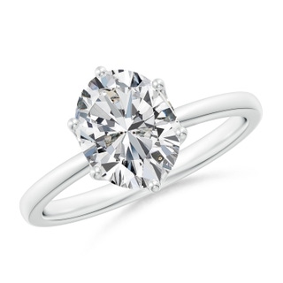 9x7mm HSI2 Oval Diamond Solitaire Classic Engagement Ring in 9K White Gold