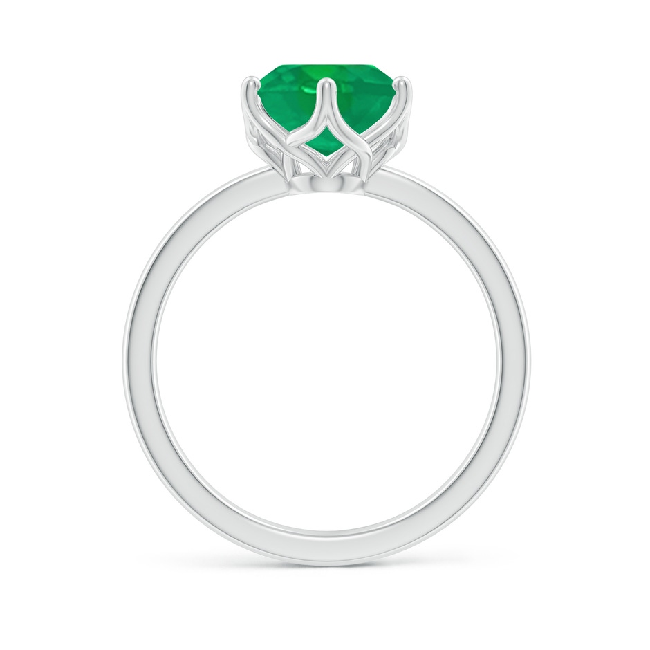10x8mm AA Oval Emerald Solitaire Classic Engagement Ring in White Gold side 199