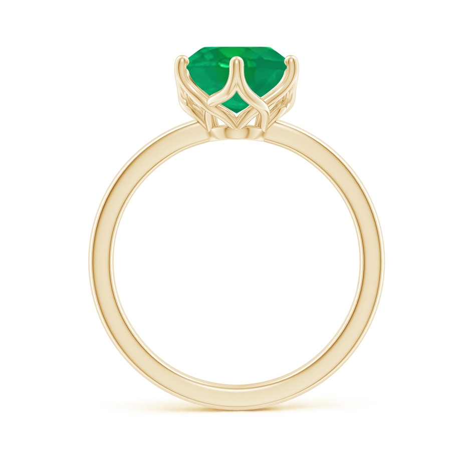 10x8mm AA Oval Emerald Solitaire Classic Engagement Ring in Yellow Gold side 199