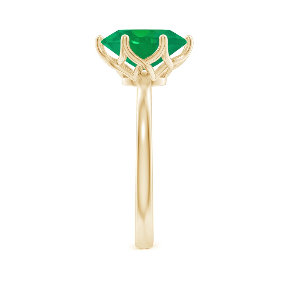 10x8mm AA Oval Emerald Solitaire Classic Engagement Ring in Yellow Gold side 299