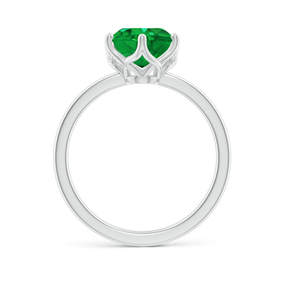 10x8mm AAA Oval Emerald Solitaire Classic Engagement Ring in P950 Platinum side 199