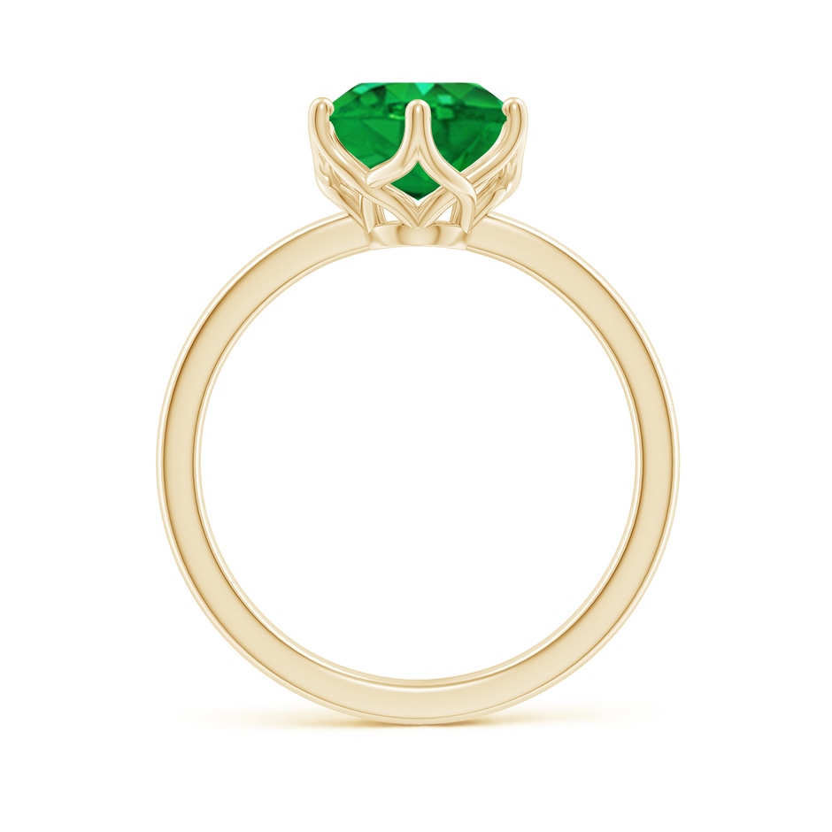 10x8mm AAA Oval Emerald Solitaire Classic Engagement Ring in Yellow Gold side 199