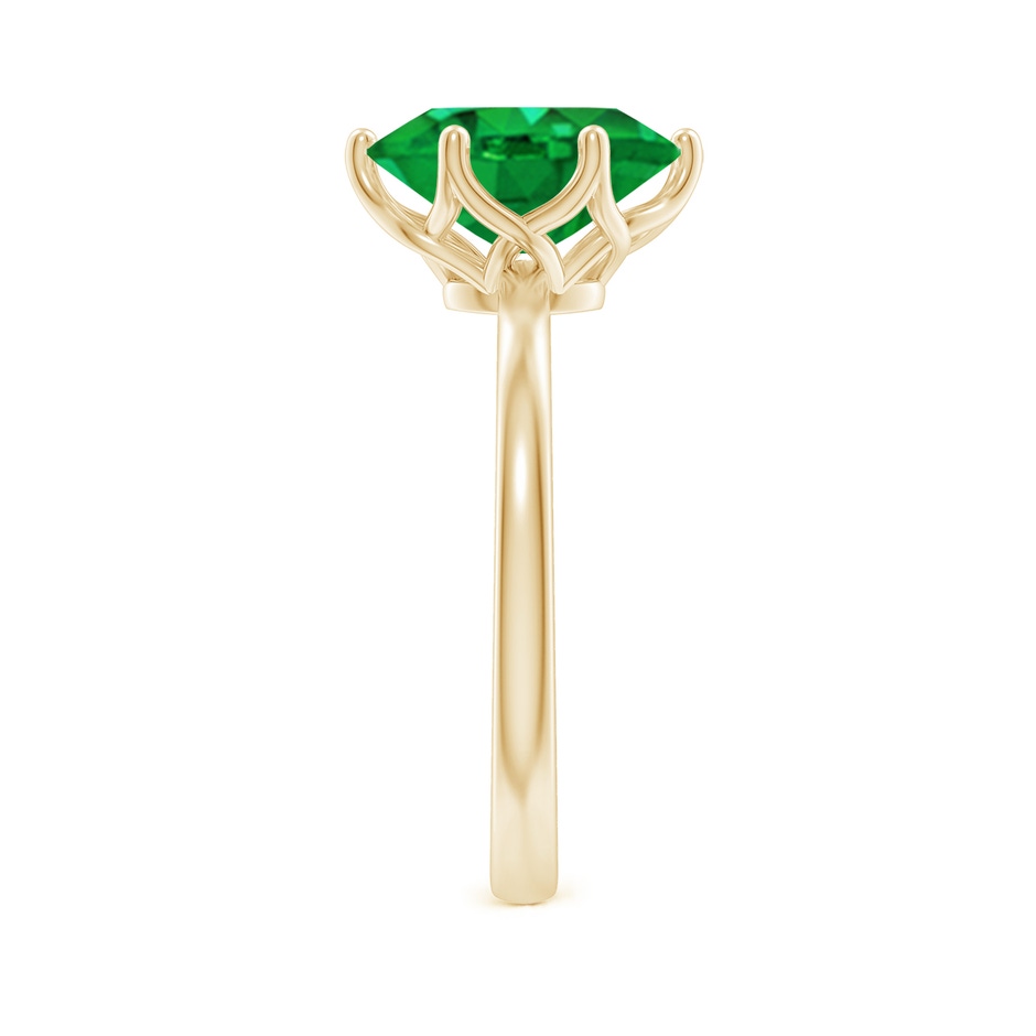 10x8mm AAA Oval Emerald Solitaire Classic Engagement Ring in Yellow Gold side 299