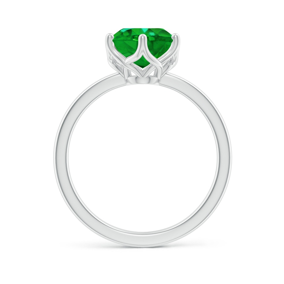 10x8mm AAAA Oval Emerald Solitaire Classic Engagement Ring in 18K White Gold side 199
