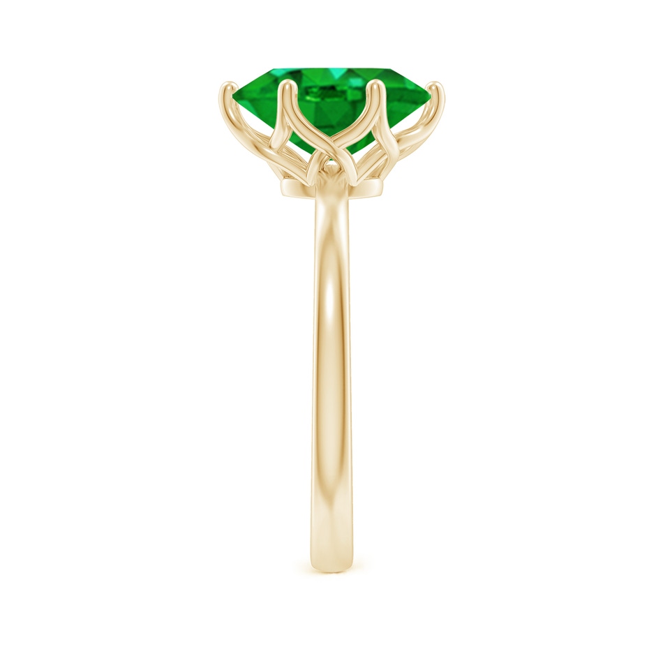 10x8mm AAAA Oval Emerald Solitaire Classic Engagement Ring in Yellow Gold side 299