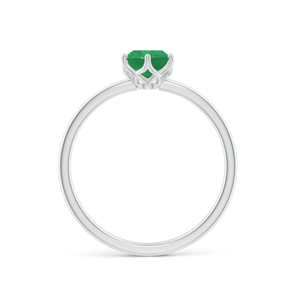 7x5mm A Oval Emerald Solitaire Classic Engagement Ring in White Gold side 199