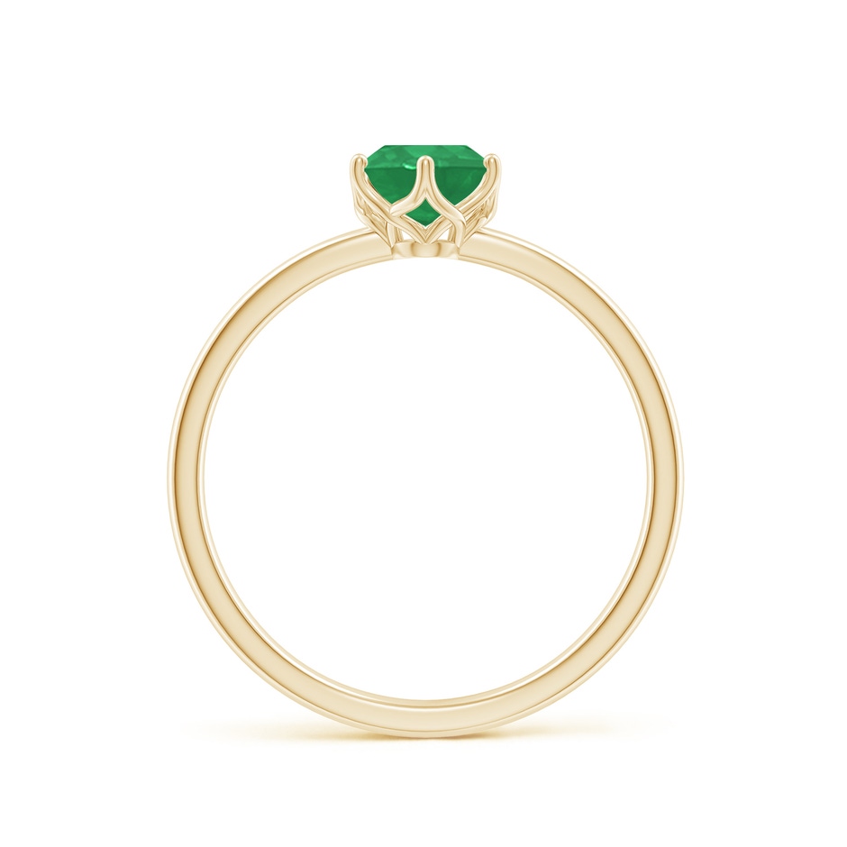 7x5mm A Oval Emerald Solitaire Classic Engagement Ring in Yellow Gold side 199