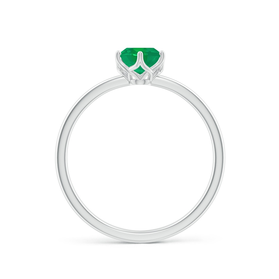 7x5mm AA Oval Emerald Solitaire Classic Engagement Ring in P950 Platinum side 199
