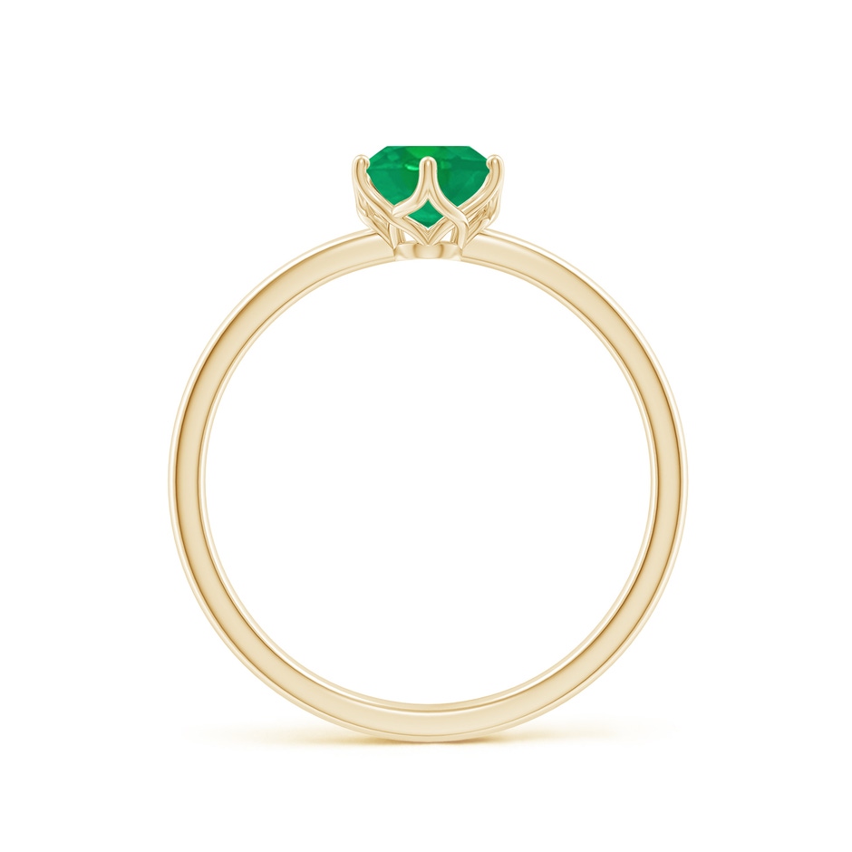 7x5mm AA Oval Emerald Solitaire Classic Engagement Ring in Yellow Gold side 199