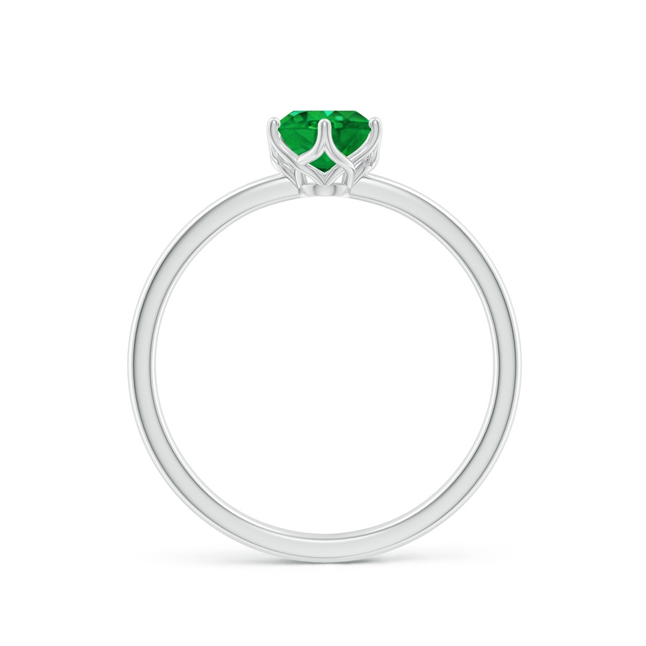 7x5mm AAA Oval Emerald Solitaire Classic Engagement Ring in White Gold side 199