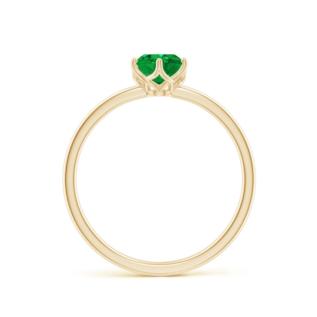 7x5mm AAA Oval Emerald Solitaire Classic Engagement Ring in Yellow Gold - side 199