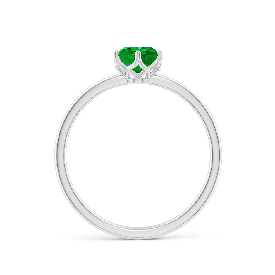 7x5mm AAAA Oval Emerald Solitaire Classic Engagement Ring in White Gold side 199