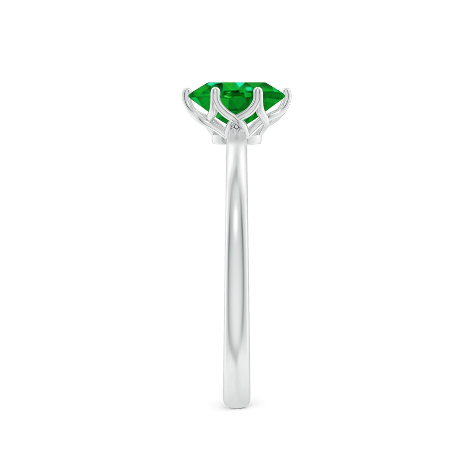 7x5mm AAAA Oval Emerald Solitaire Classic Engagement Ring in White Gold side 299