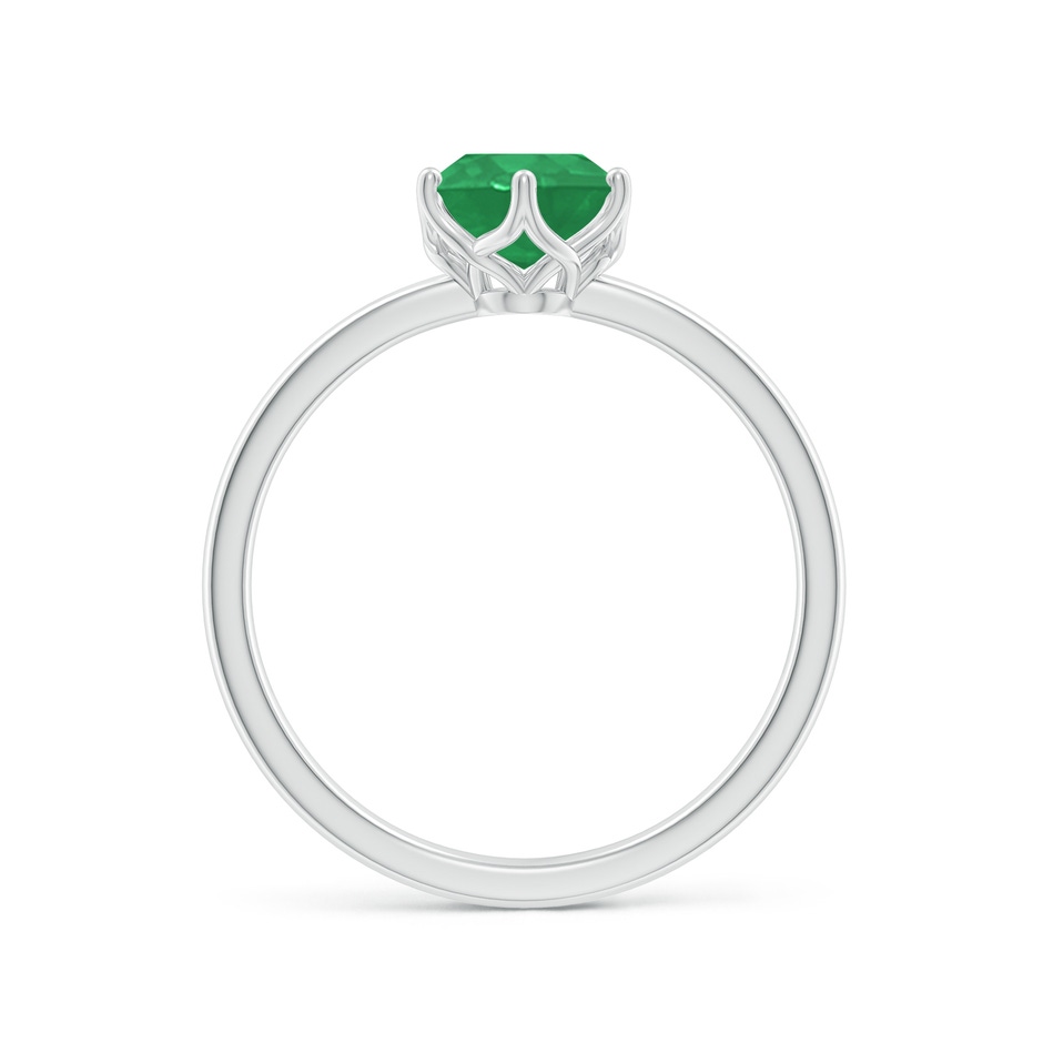 8x6mm A Oval Emerald Solitaire Classic Engagement Ring in P950 Platinum side 199