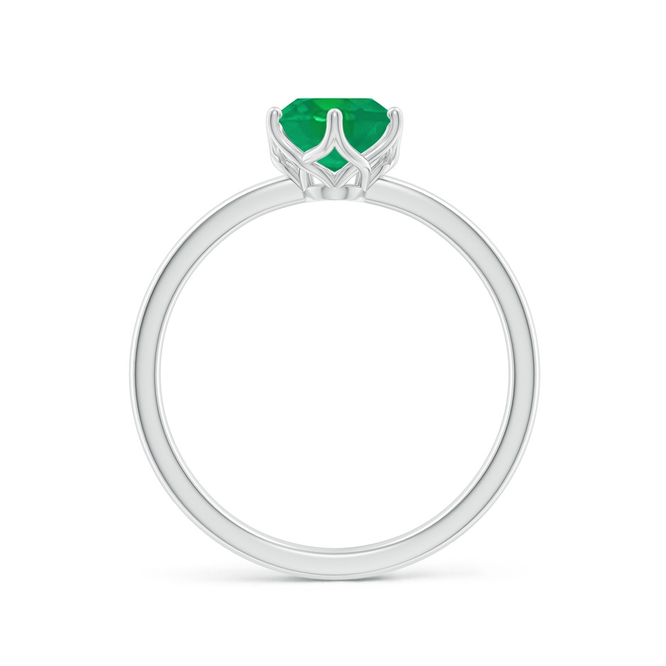 8x6mm AA Oval Emerald Solitaire Classic Engagement Ring in P950 Platinum side 199