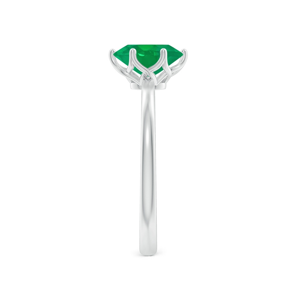 8x6mm AA Oval Emerald Solitaire Classic Engagement Ring in P950 Platinum side 299