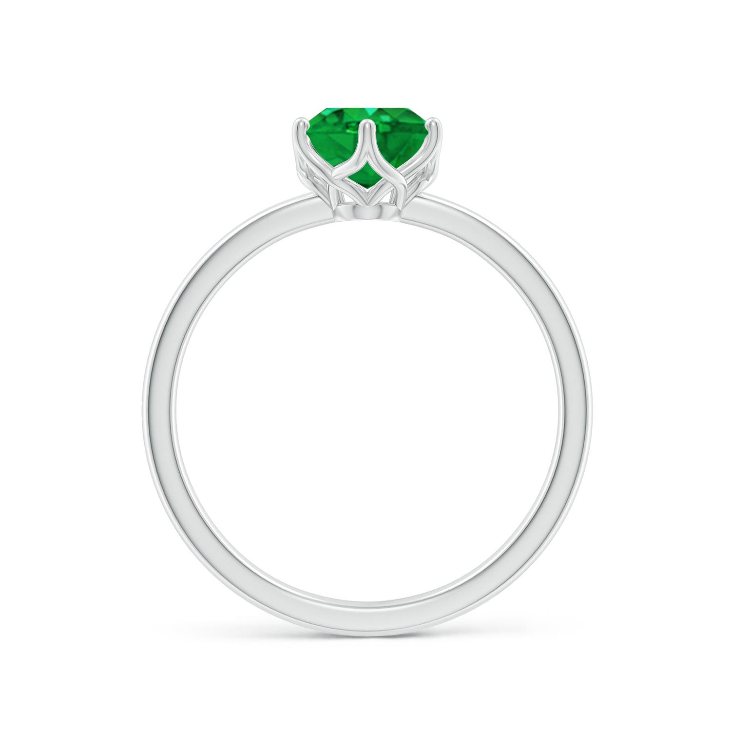 8x6mm AAA Oval Emerald Solitaire Classic Engagement Ring in P950 Platinum