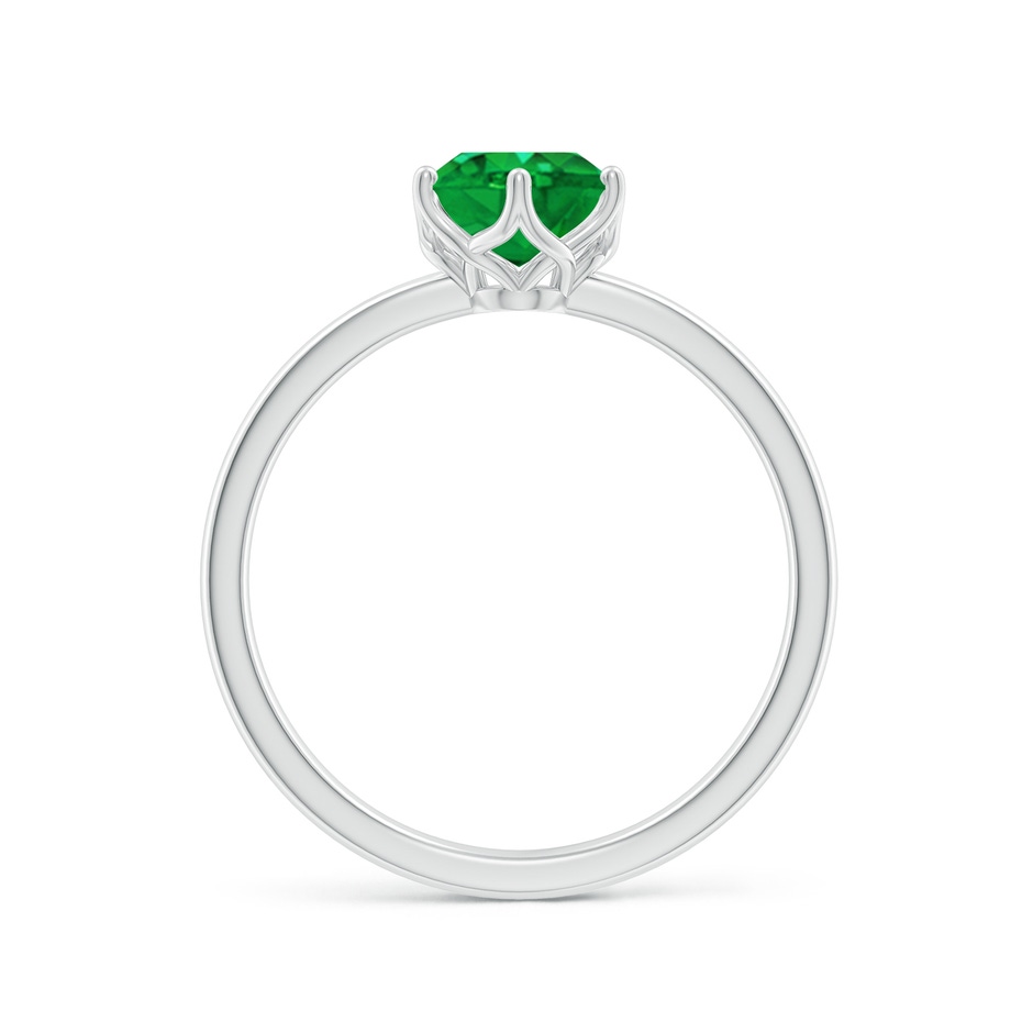 8x6mm AAA Oval Emerald Solitaire Classic Engagement Ring in White Gold side 199