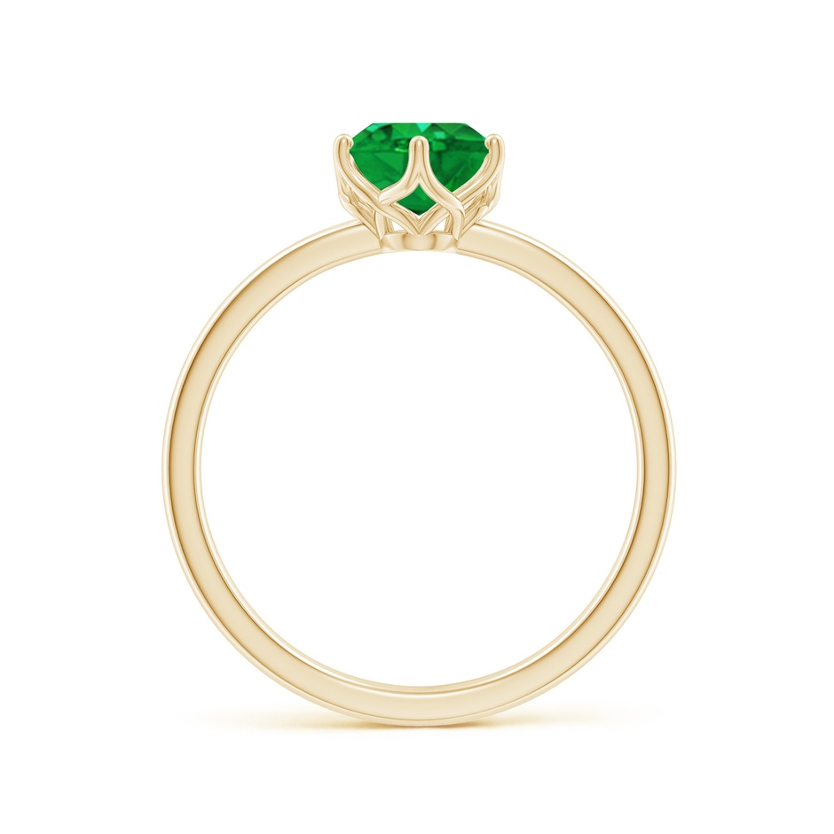 8x6mm AAA Oval Emerald Solitaire Classic Engagement Ring in Yellow Gold side 199