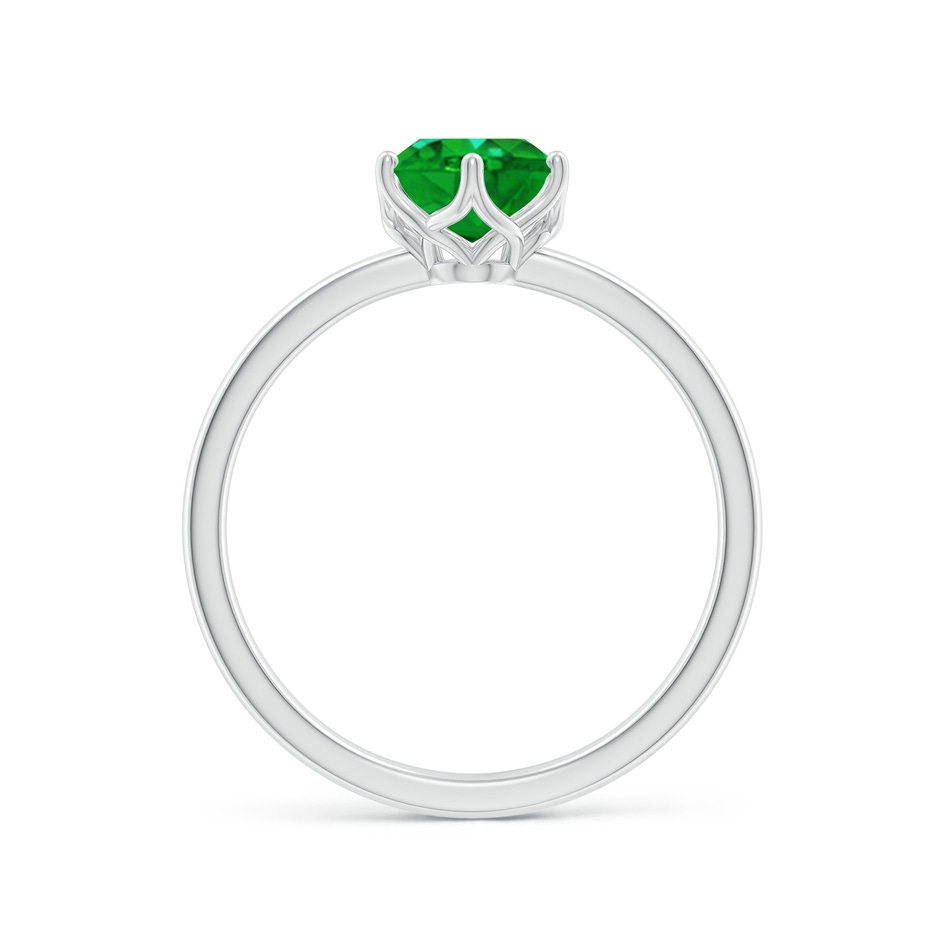 8x6mm AAAA Oval Emerald Solitaire Classic Engagement Ring in P950 Platinum side 199