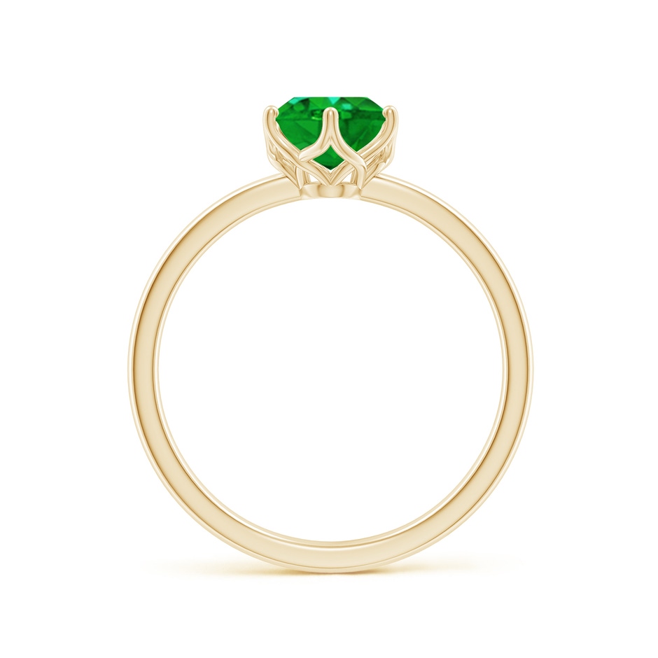 8x6mm AAAA Oval Emerald Solitaire Classic Engagement Ring in Yellow Gold side 199
