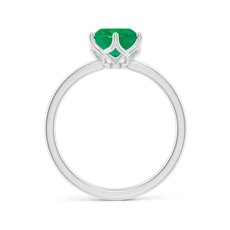 9x7mm AA Oval Emerald Solitaire Classic Engagement Ring in P950 Platinum side 199