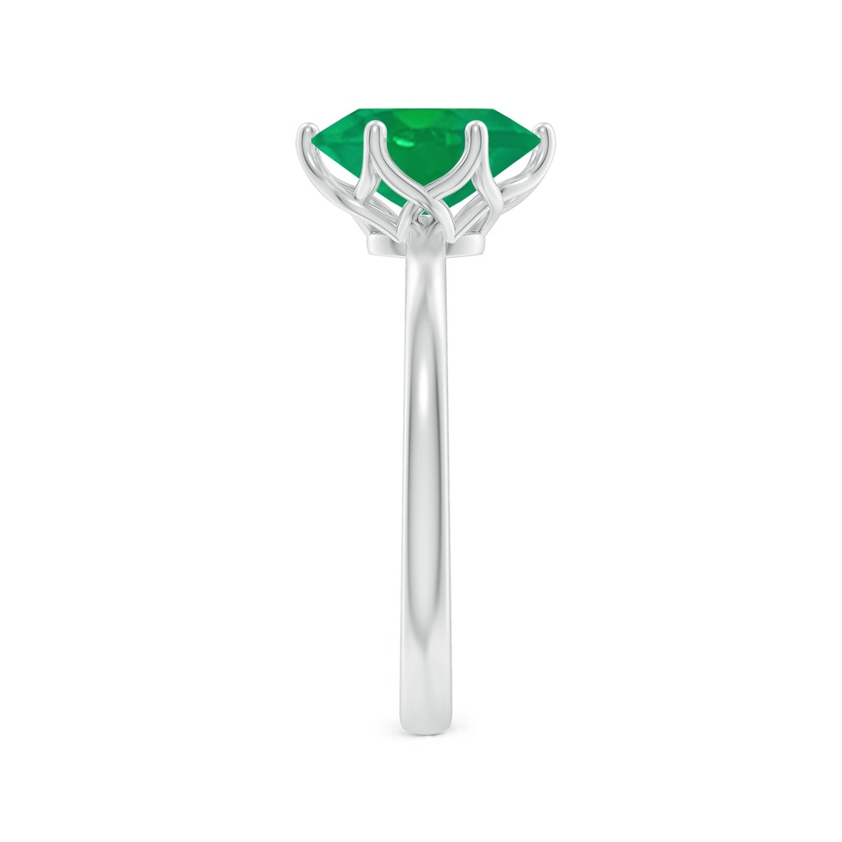 9x7mm AA Oval Emerald Solitaire Classic Engagement Ring in P950 Platinum side 299