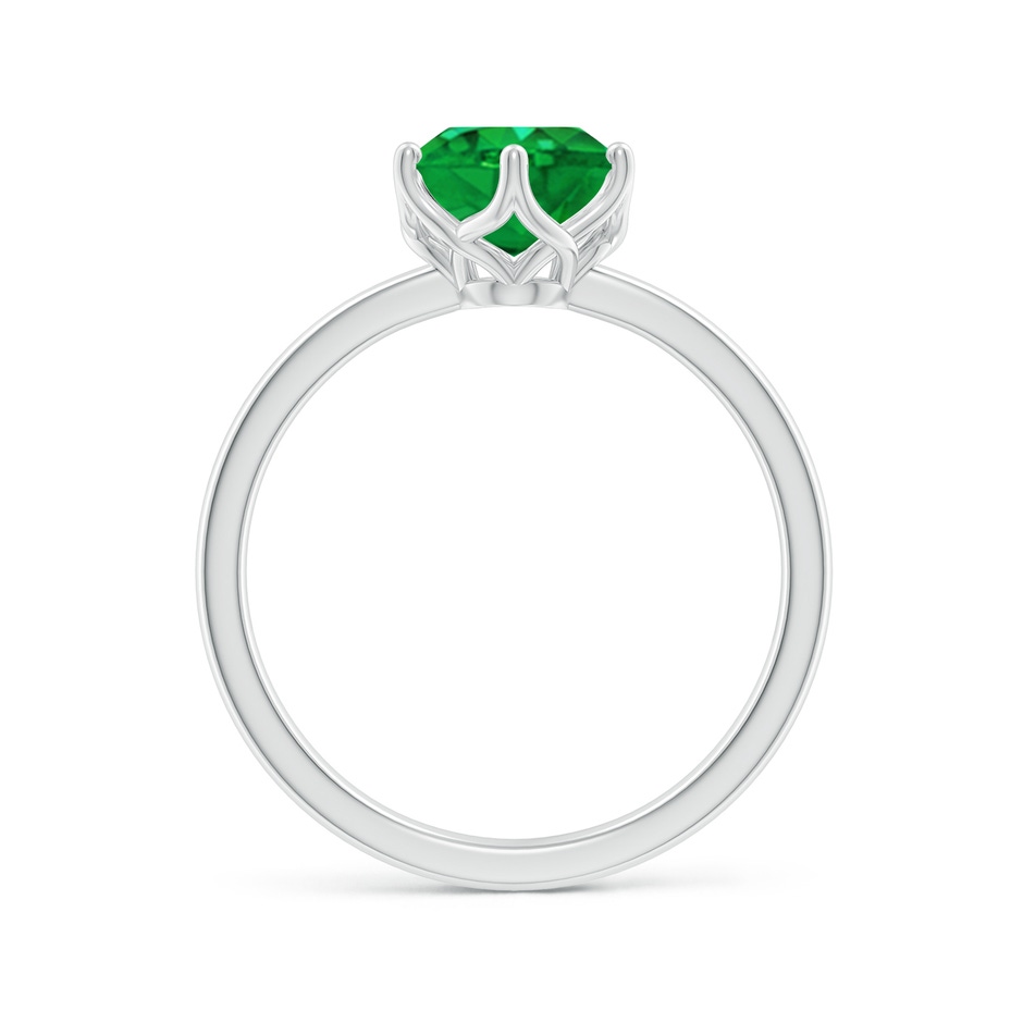 9x7mm AAA Oval Emerald Solitaire Classic Engagement Ring in White Gold side 199