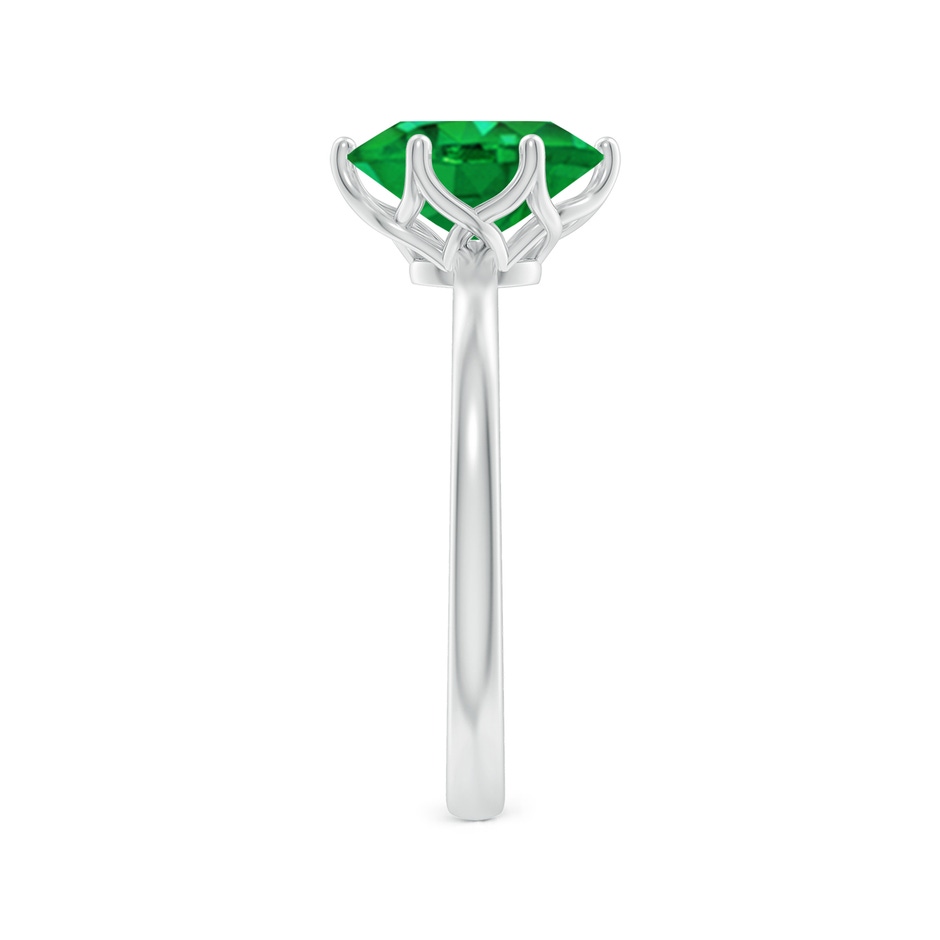 9x7mm AAA Oval Emerald Solitaire Classic Engagement Ring in White Gold side 299