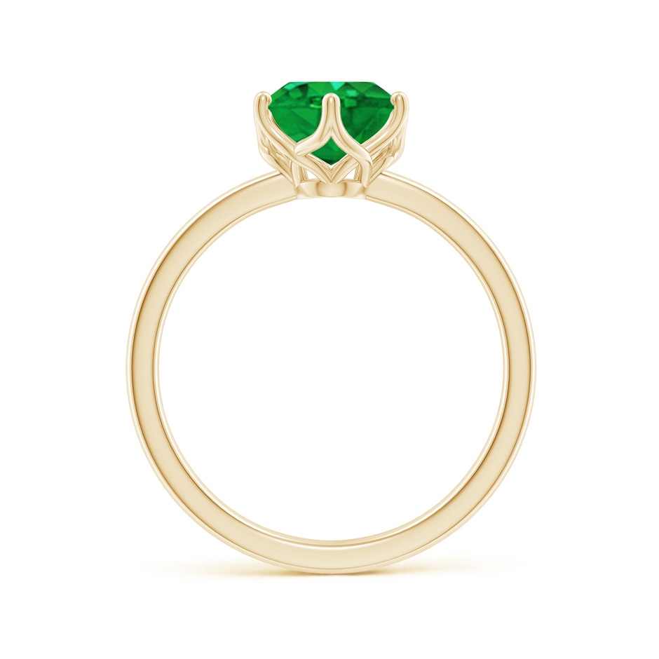 9x7mm AAA Oval Emerald Solitaire Classic Engagement Ring in Yellow Gold side 199