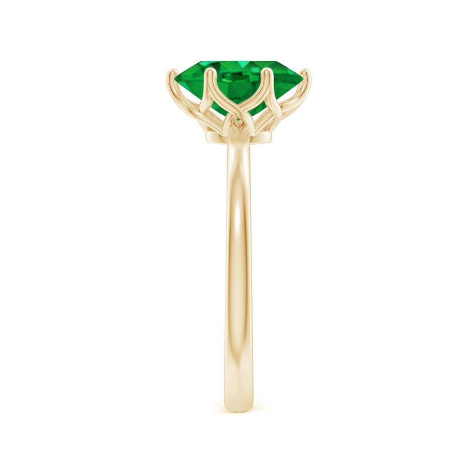 9x7mm AAA Oval Emerald Solitaire Classic Engagement Ring in Yellow Gold side 299