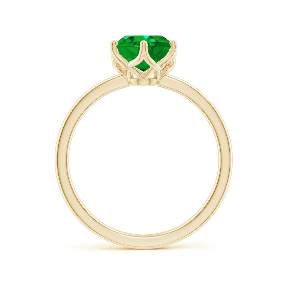9x7mm AAAA Oval Emerald Solitaire Classic Engagement Ring in Yellow Gold side 199