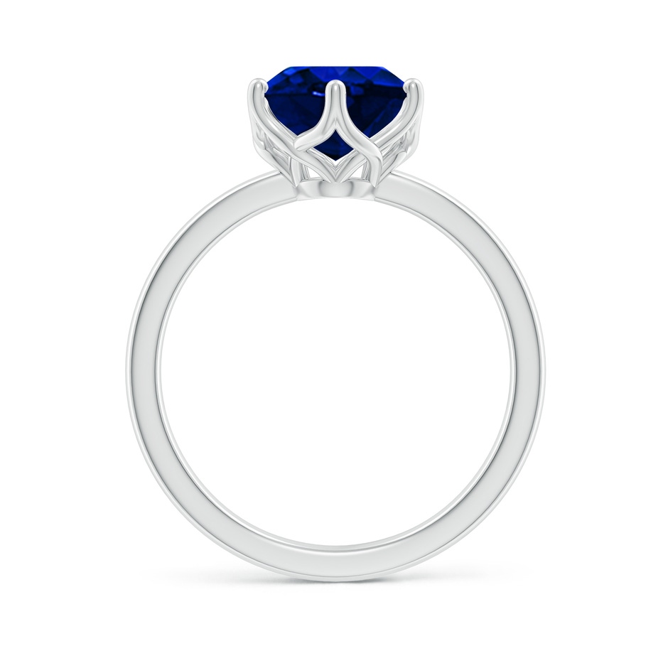 10x8mm Lab-Grown Oval Blue Sapphire Solitaire Classic Engagement Ring in 18K White Gold side 199