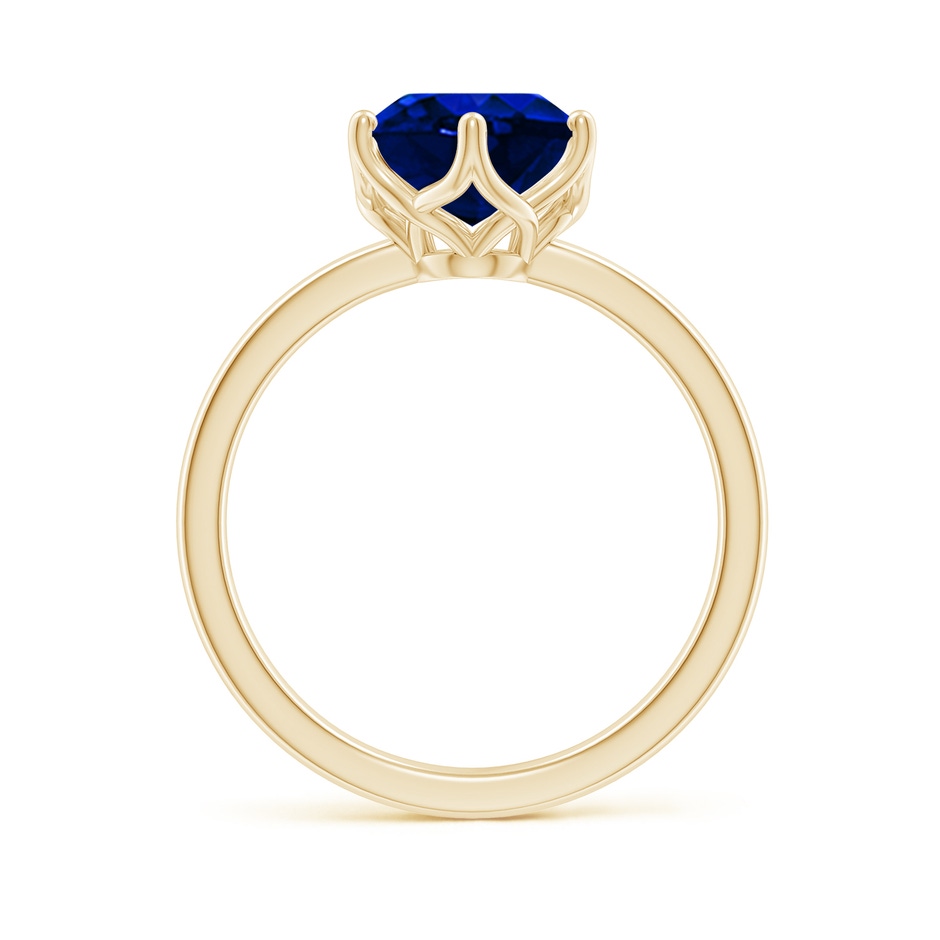 10x8mm Lab-Grown Oval Blue Sapphire Solitaire Classic Engagement Ring in 9K Yellow Gold side 199