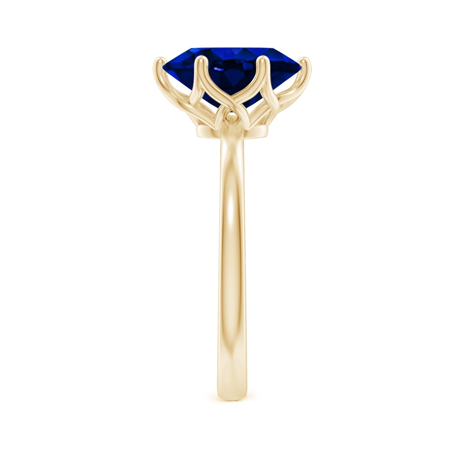 10x8mm Lab-Grown Oval Blue Sapphire Solitaire Classic Engagement Ring in 9K Yellow Gold side 299