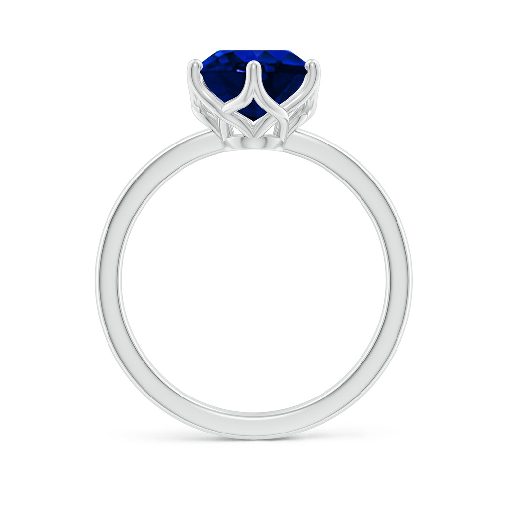 10x8mm Lab-Grown Oval Blue Sapphire Solitaire Classic Engagement Ring in P950 Platinum - side 199