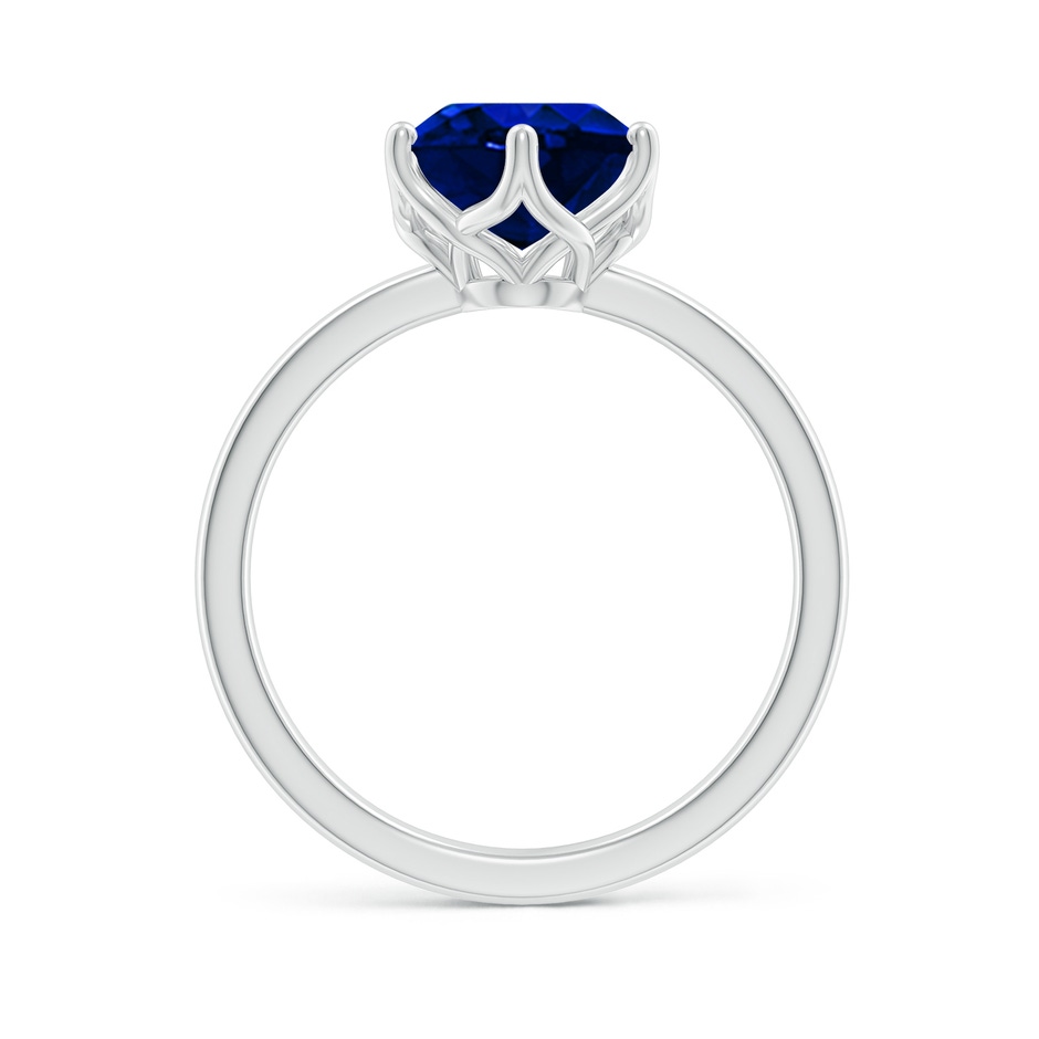 10x8mm Lab-Grown Oval Blue Sapphire Solitaire Classic Engagement Ring in P950 Platinum side 199