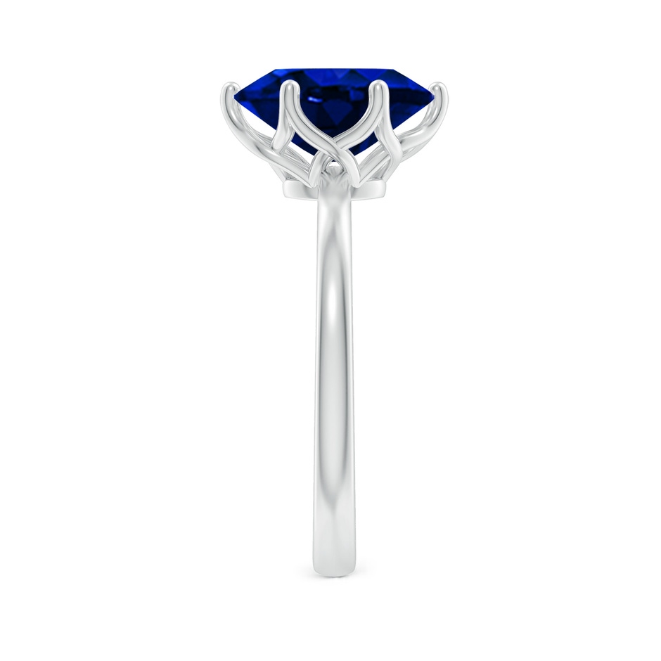 10x8mm Lab-Grown Oval Blue Sapphire Solitaire Classic Engagement Ring in White Gold side 299