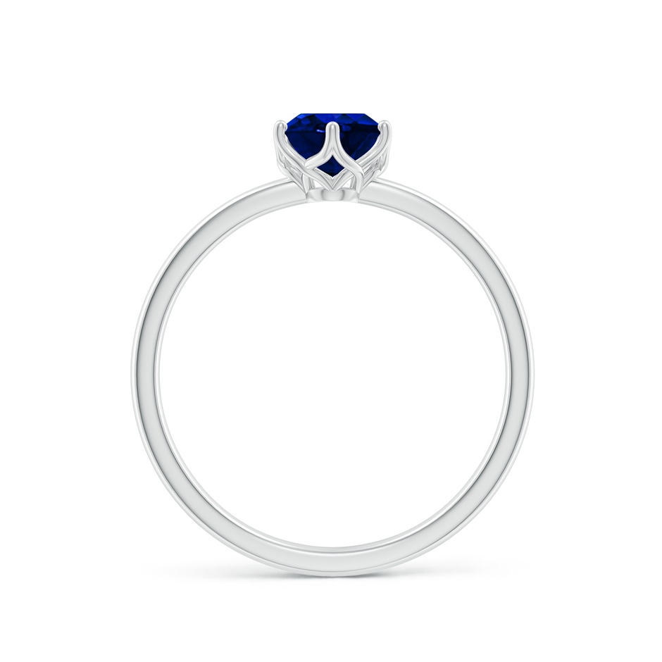 7x5mm Lab-Grown Oval Blue Sapphire Solitaire Classic Engagement Ring in 9K White Gold side 199