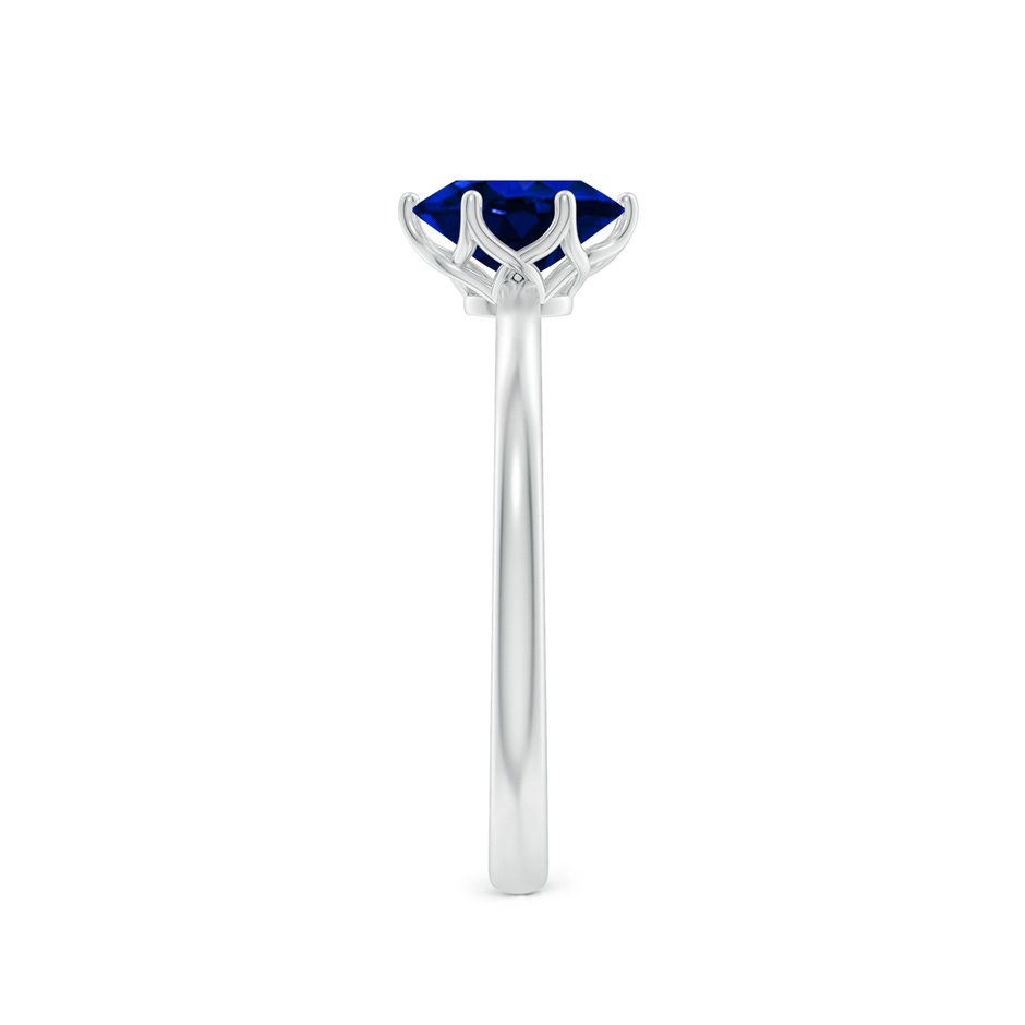 7x5mm Lab-Grown Oval Blue Sapphire Solitaire Classic Engagement Ring in 9K White Gold side 299