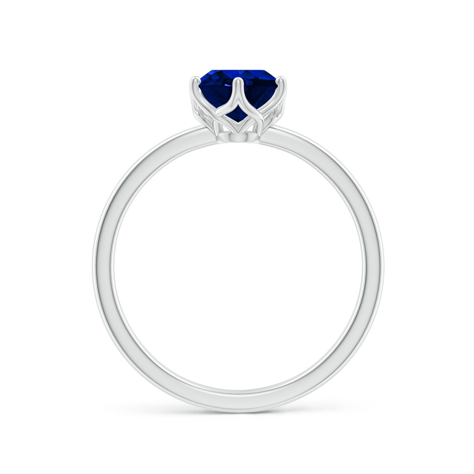 8x6mm Lab-Grown Oval Blue Sapphire Solitaire Classic Engagement Ring in P950 Platinum side 199