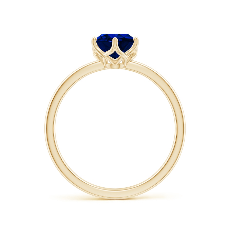 8x6mm Lab-Grown Oval Blue Sapphire Solitaire Classic Engagement Ring in Yellow Gold side 199