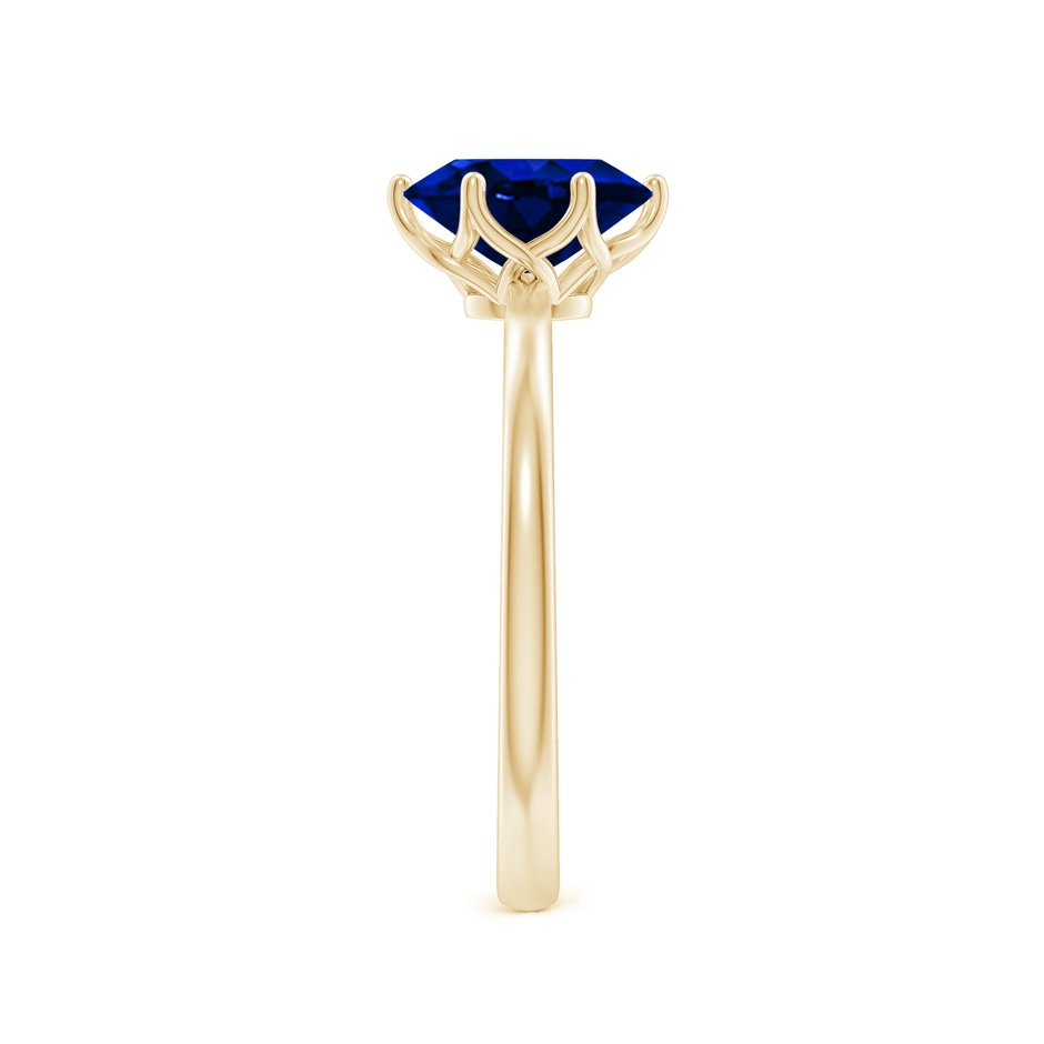 8x6mm Lab-Grown Oval Blue Sapphire Solitaire Classic Engagement Ring in Yellow Gold side 299