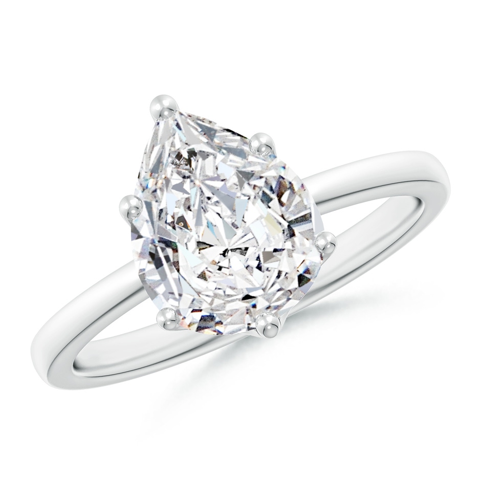 10x8mm HSI2 Pear-Shaped Diamond Solitaire Classic Engagement Ring in White Gold 