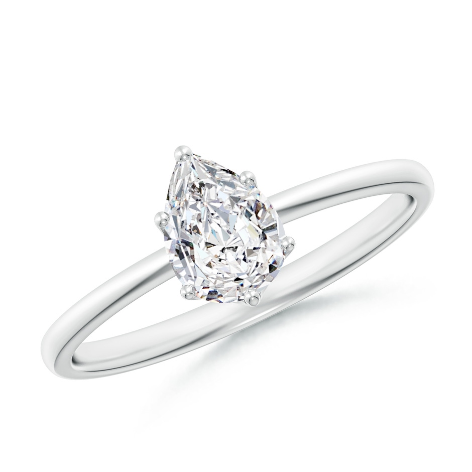 7x5mm HSI2 Pear-Shaped Diamond Solitaire Classic Engagement Ring in White Gold 