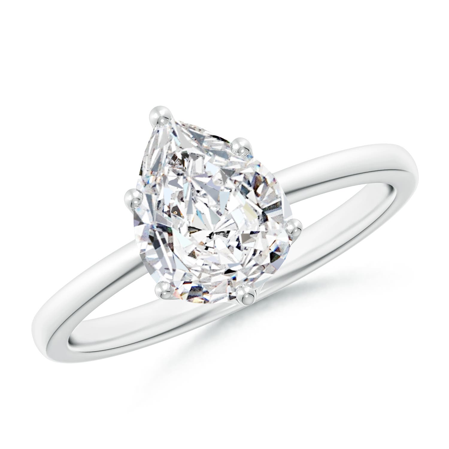 9x7mm HSI2 Pear-Shaped Diamond Solitaire Classic Engagement Ring in 18CT White Gold