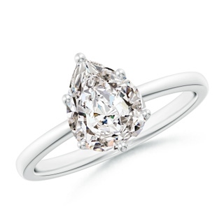 9x7mm IJI1I2 Pear-Shaped Diamond Solitaire Classic Engagement Ring in White Gold