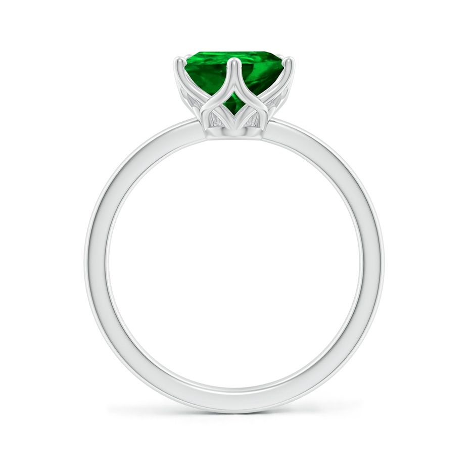 10x8mm AAAA Pear-Shaped Emerald Solitaire Classic Engagement Ring in White Gold side 199