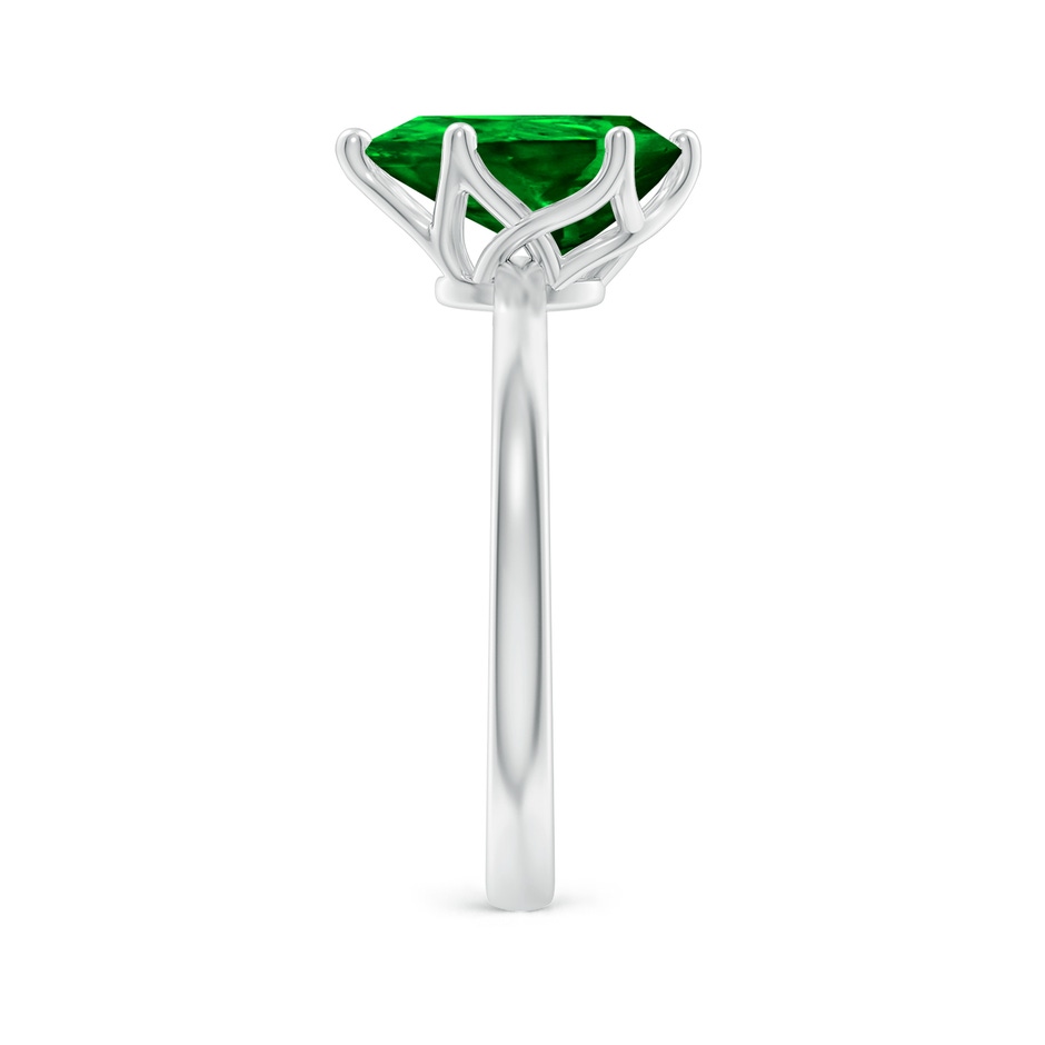 10x8mm AAAA Pear-Shaped Emerald Solitaire Classic Engagement Ring in White Gold side 299