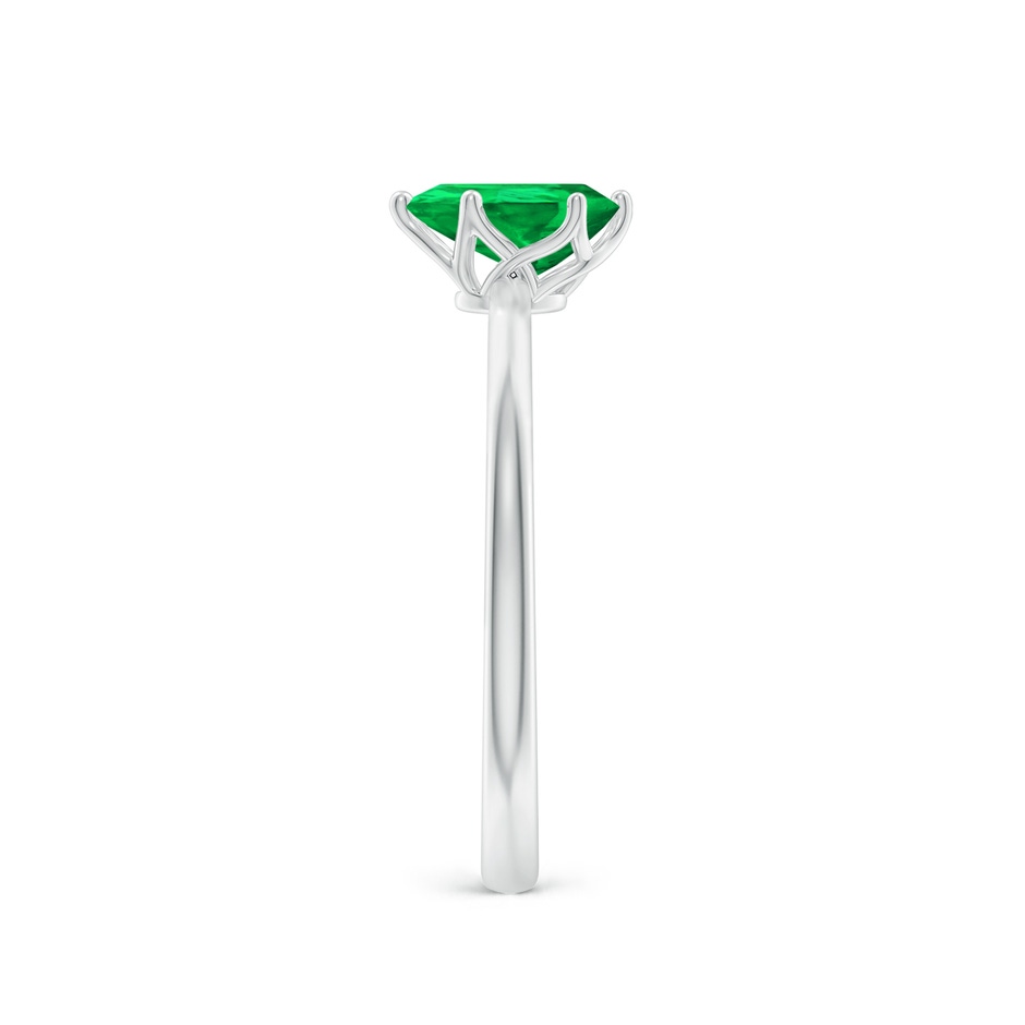 7x5mm AAA Pear-Shaped Emerald Solitaire Classic Engagement Ring in 18K White Gold side 299